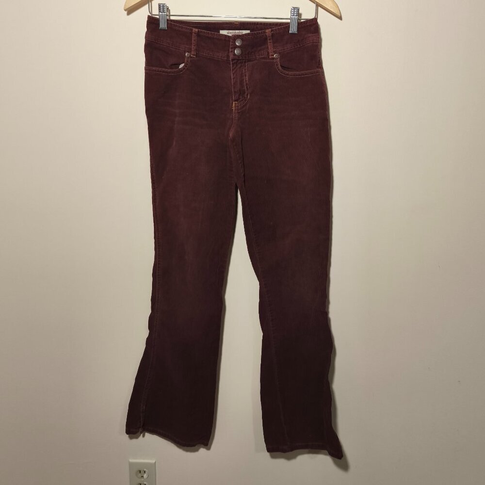 y2k Abercrombie and Fitch Corduroy Bootcut Pants sz 2/4 Brown Moody Earthy